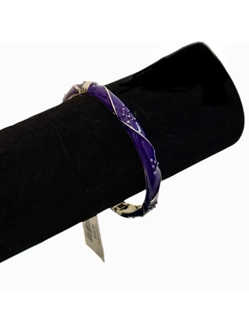 LOFT Purple Enamel Silver Tone Bangle Bracelet NWT
